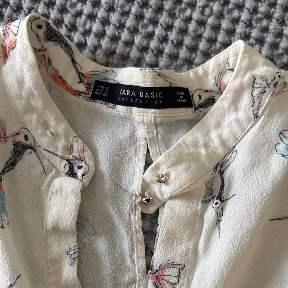 Zara  Hummingbird Pattern Blouse - Picture 2 of 5